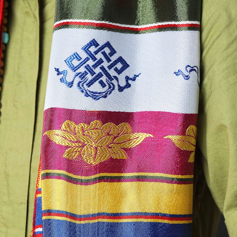 Tibetischer Glückssegen, mehrfarbige Lotus-Mantra-Jacquard-Khata-Dekoration