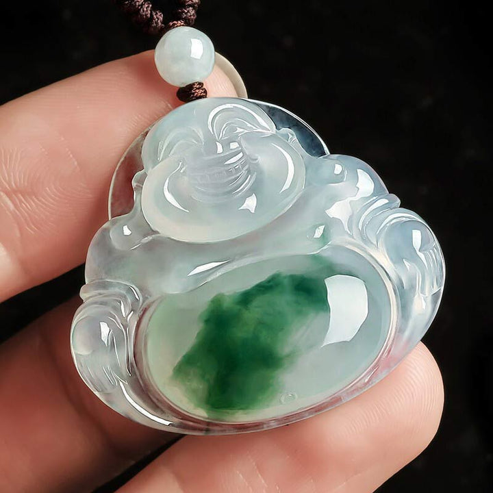 Buddha Cyan Jade Glück Halskette Anhänger