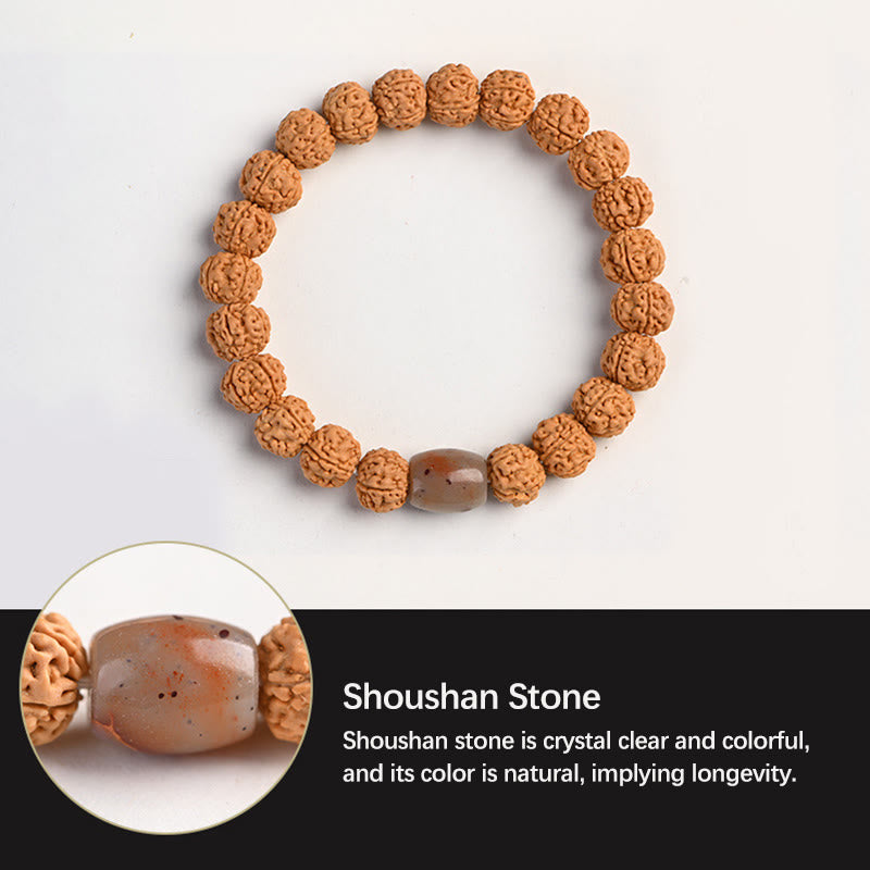 Armband mit Buddha Stonesn, Tibet, Rudraksha, Bodhi, Samen, Reichtum, Glücksverheißung