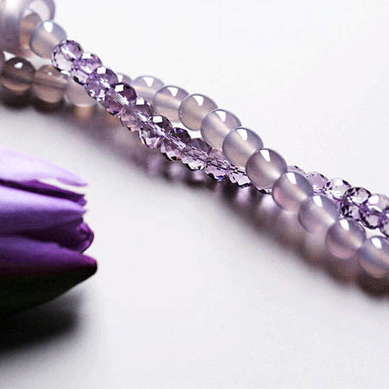 Natürliches Amethyst-Kristall-Meditations-Heilarmband