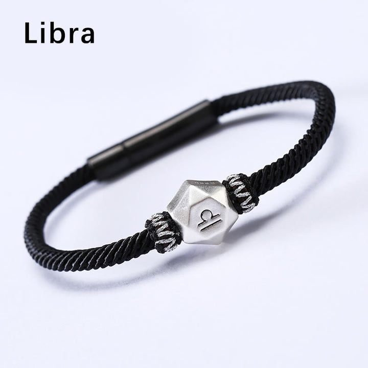 Buddha Stones 999 Sterling Silber 12 Sternbilder des Tierkreises Schutz Handgefertigtes Schnurarmband