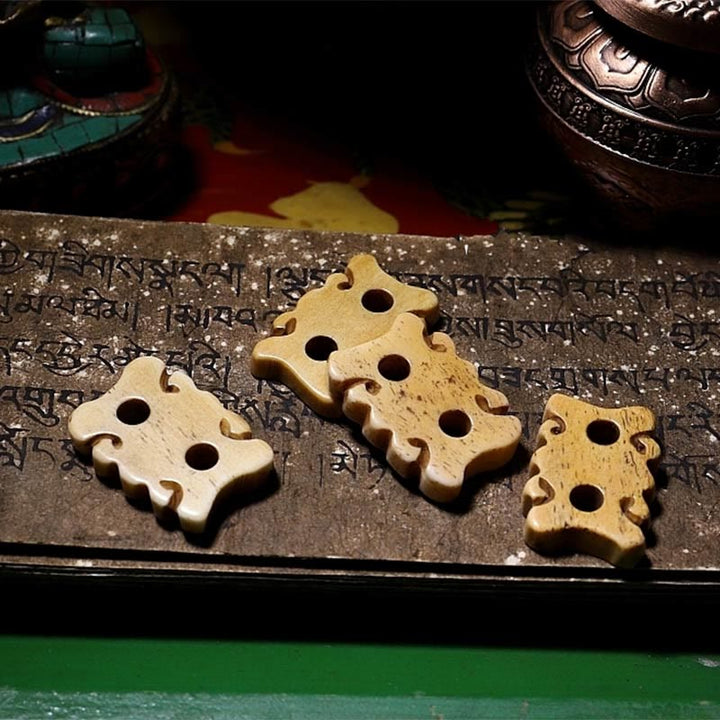 Buddha Stones Tibetisches Yak-Knochen-Dzi-Perlen-Armband, Türkis, hält böse Geister fern