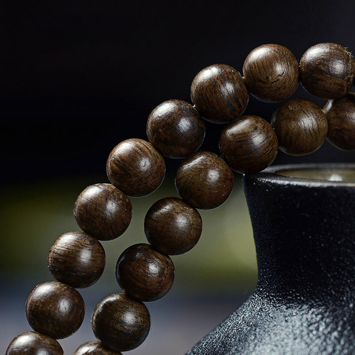 Buddha Stones, 108 Mala-Perlen, 999 Gold, Brunei-Adlerholz, Herz-Sutra, Bernstein, roter Achat, Kraft-Meditationsarmband