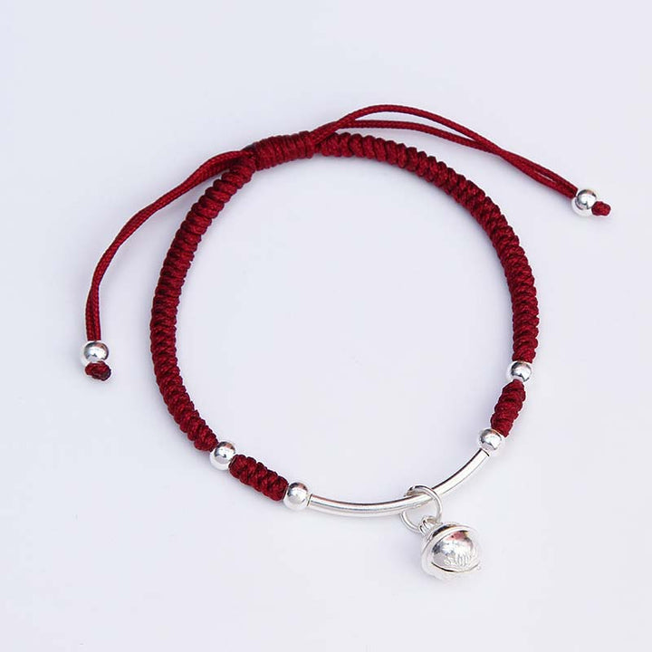 Buddha Stones FengShui Lucky Red String Bell Armband