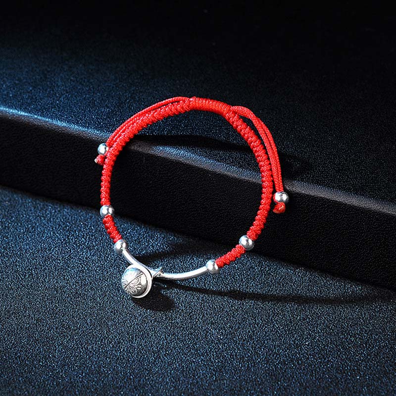 Buddha Stones FengShui Lucky Red String Bell Armband