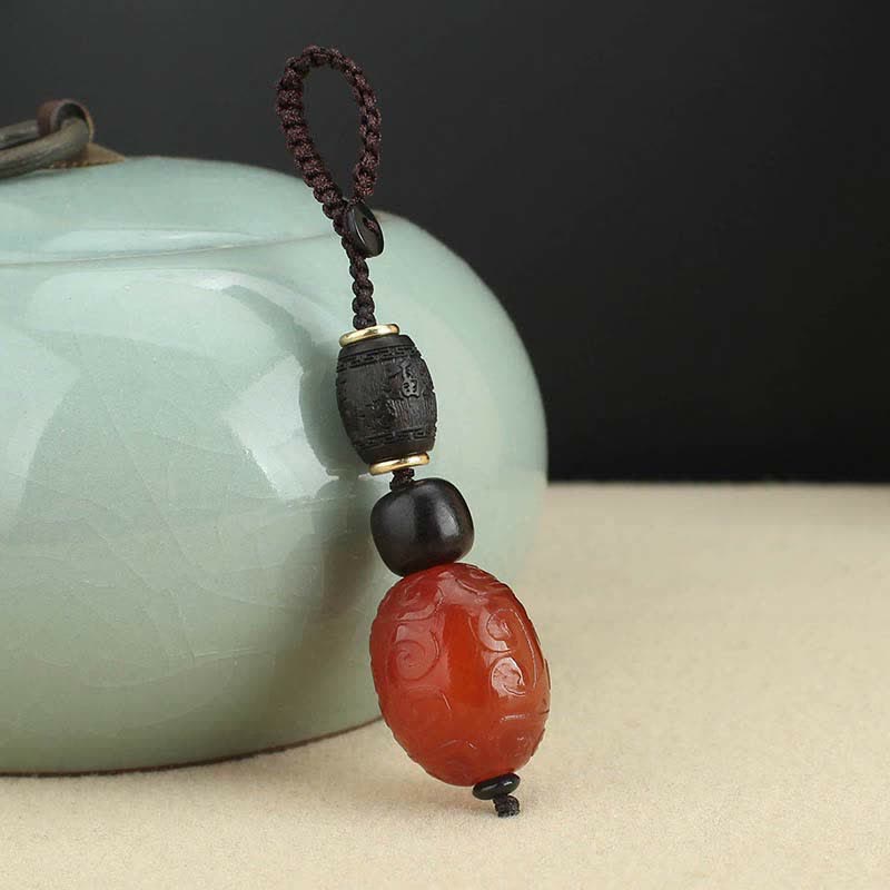 Buddha Stones Red Agate Green Agate Confidence Calm Schlüsselanhänger