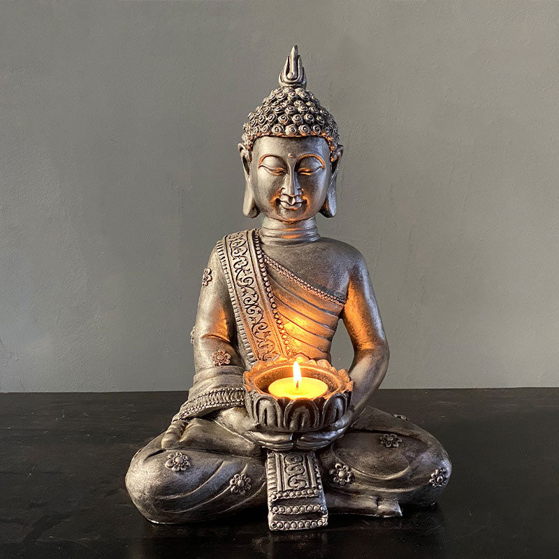 Buddha Stones Tibetischer Buddha Segen Dekoration Kerzenständer