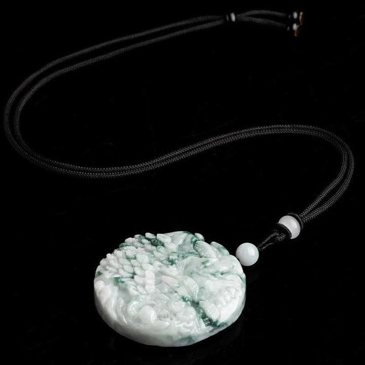 Buddha Stones Berglandschaft Jade Fülle String Halskette