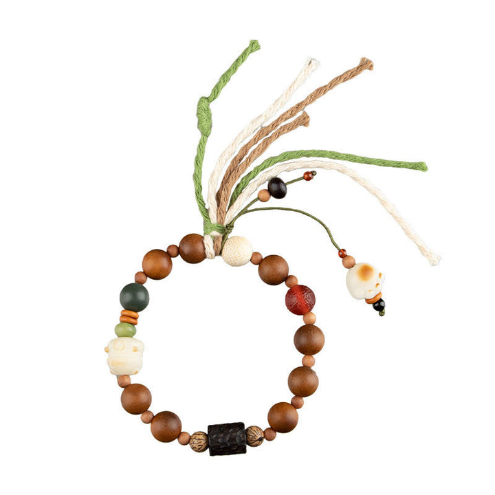 Buddha Stones, Blitzschlag, Holz, Bodhi-Samen, Katzenpfote, Kralle, Glücksverheißung, Schutz, Quastenarmband