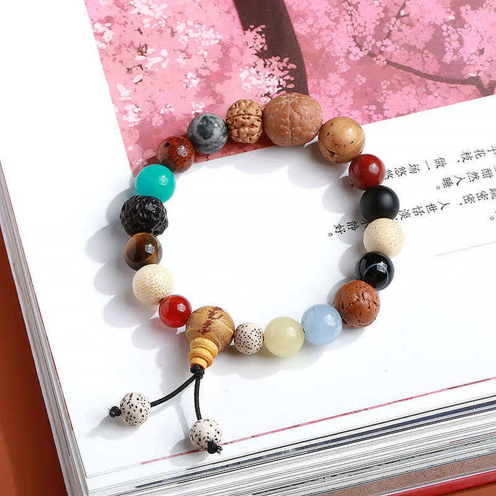 Buddha Stones Bodhi Samen Achat Weisheit Harmonie Handgelenk Mala Armband