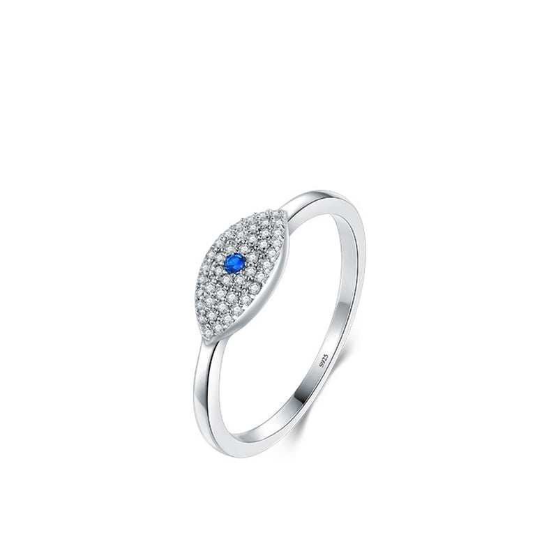 925 Sterling Silber Evil Eye Zirkon Schutzring