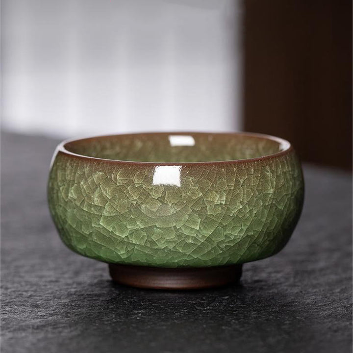 Buddha Stones Chinese Green Ice Crack Design Jianzhan Kiln Change Porzellan Teetasse Kung Fu Teetasse