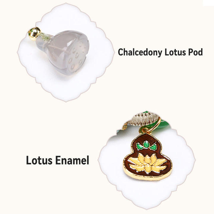 Buddha Stones, buntes Seil, Chalcedon, Lotus, Jade, Friedensschnalle, Harmonie-Kürbis-Charm-Armband