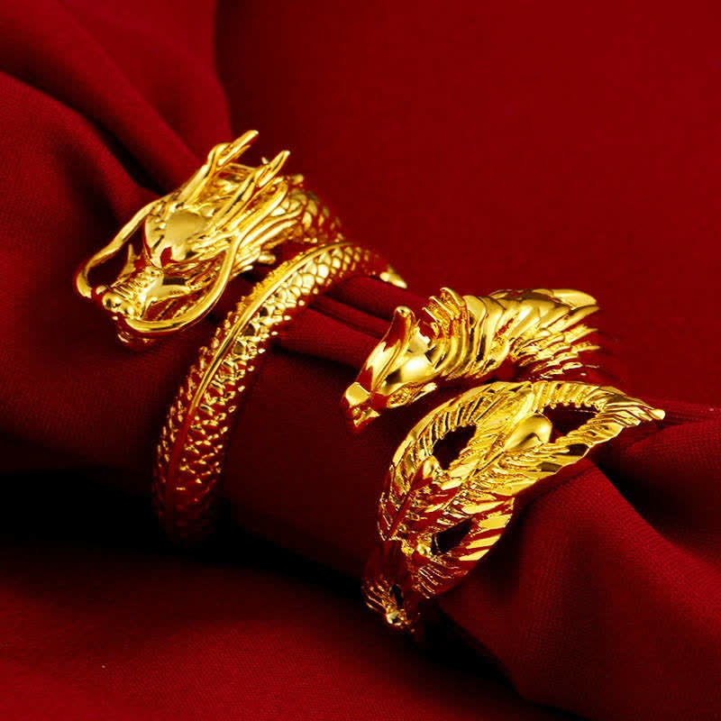 Lucky Dragon Phoenix Protection Energy Verstellbarer Ring