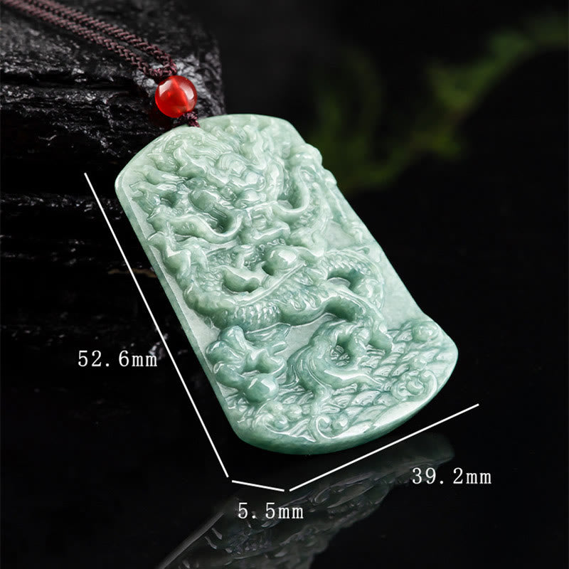 Buddha Stones, natürliche Jade, chinesisches Sternzeichen, Drache, Meer, Glück, Halskette, Anhänger