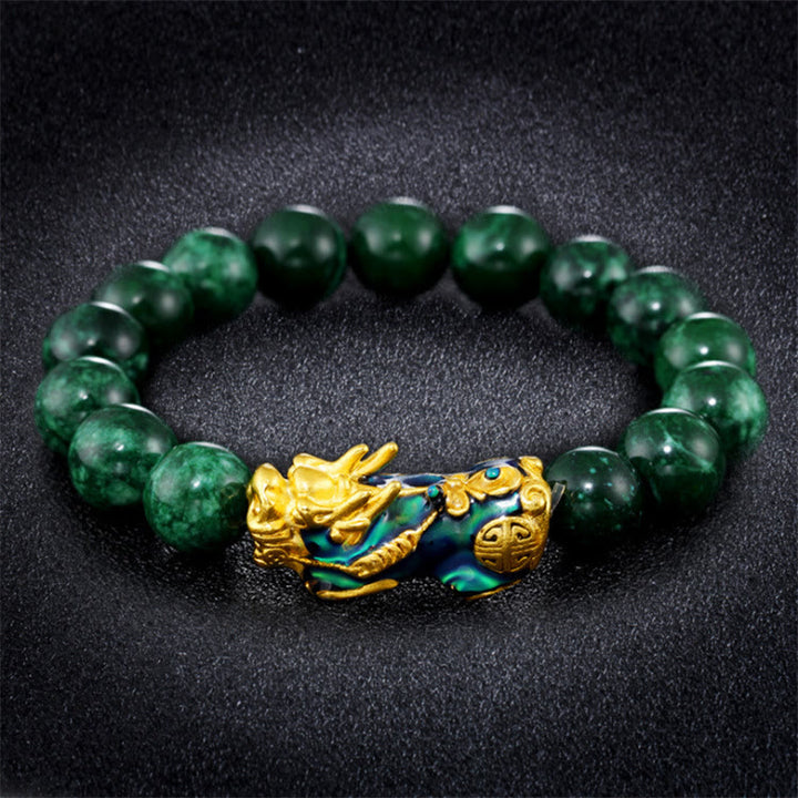 Buddha Stones Pixiu Jade Fülle Schutzarmband