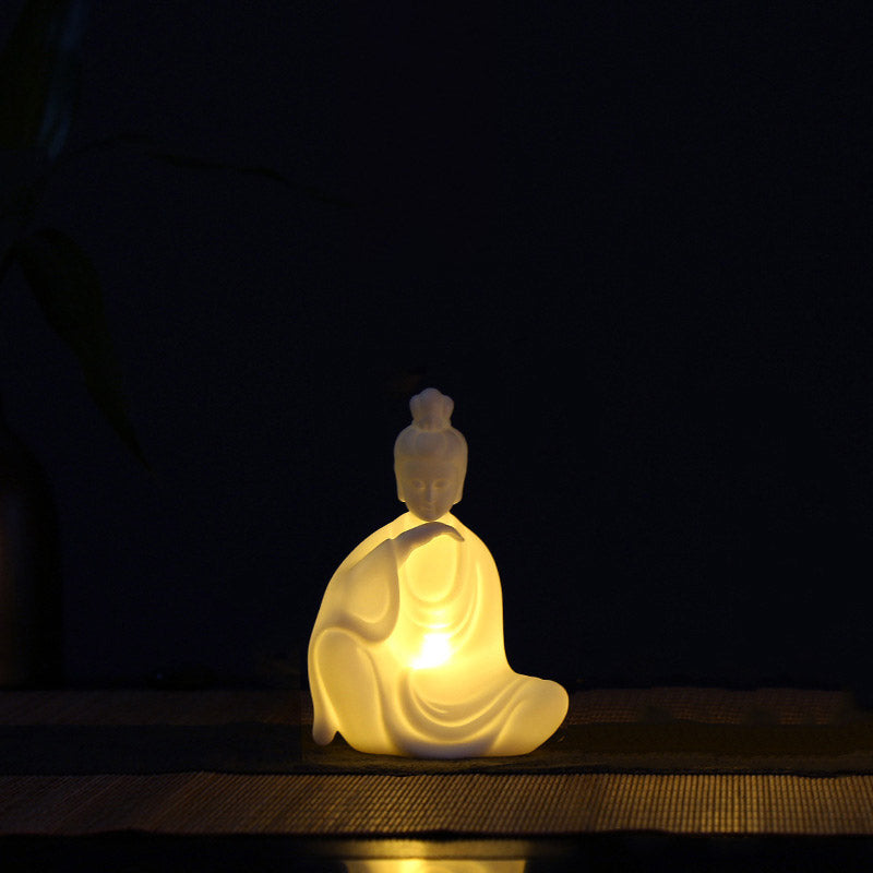 Buddha Avalokitesvara Ksitigarbha Bodhisattva Segen Keramik LED-Dekoration