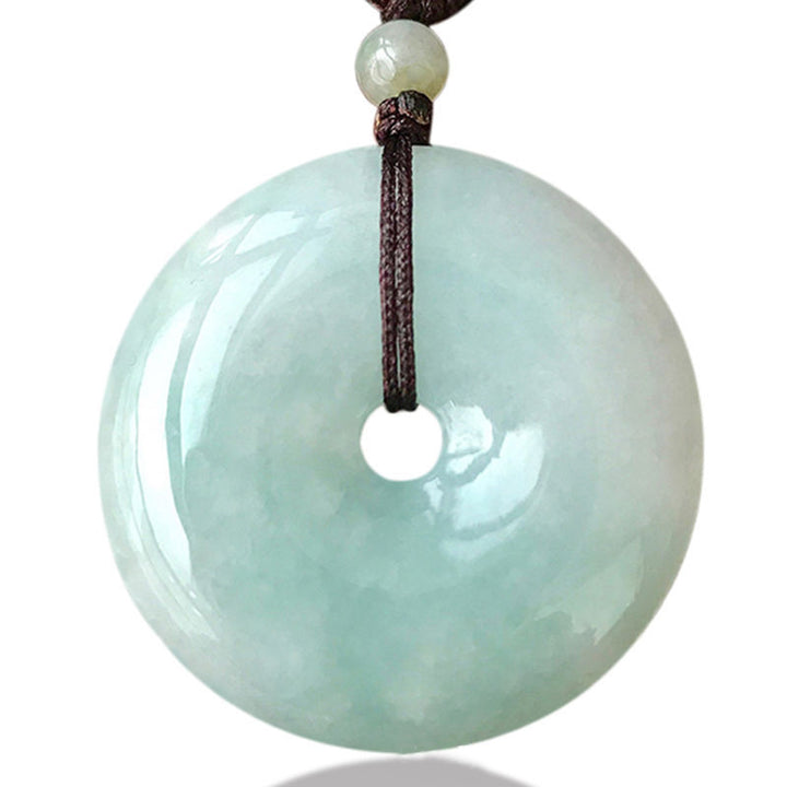Buddha Stones, runder Jade-Schnur-Halsketten-Anhänger