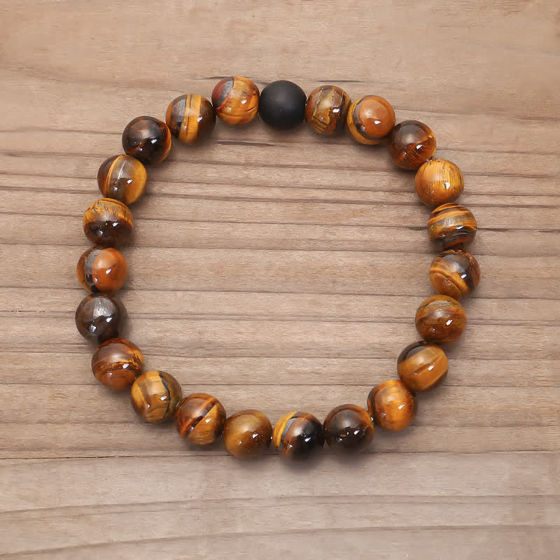 Buddha Stones 108 Perlen Mala Tigeraugenschutz Quastenarmband