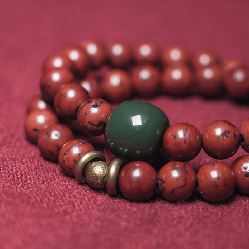 Bodhi Seed Cyan Jade Kupfer Friedens-Glücks-Armband