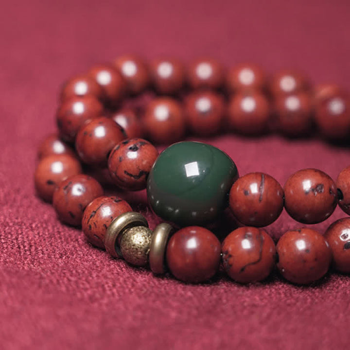 Bodhi Seed Cyan Jade Kupfer Friedens-Glücks-Armband