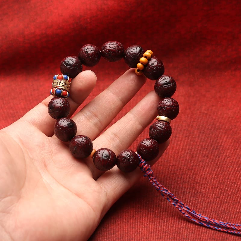 Armband mit Buddha Stonesn, Bodhi-Samenperlen, Frieden, Ruhe und Quaste