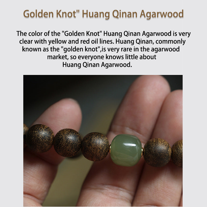 Vietnam Huang Qinan Agarwood Hetian Jade Peace Strength Armband