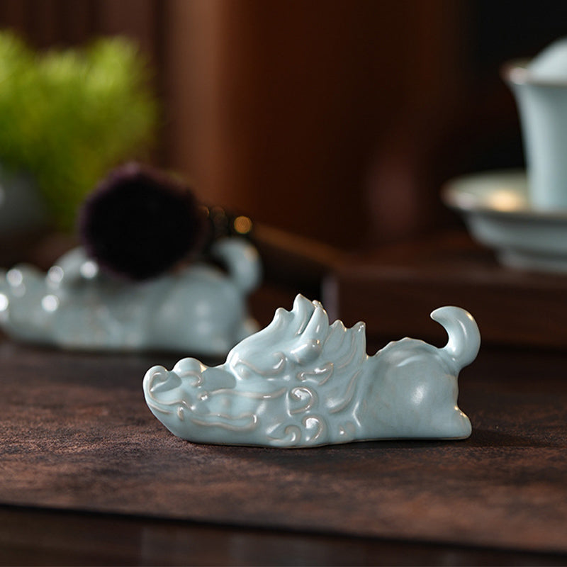 Buddha Stones Jahr des Drachen Glück Keramik Tee Haustier Home Figur Dekoration