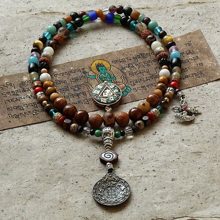 Buddha Stones, Tibet, 108 Mala-Perlen, neun Paläste, Bagua, Bodhi-Samen, Yak-Knochen, Vajra-Harmonie-Armband