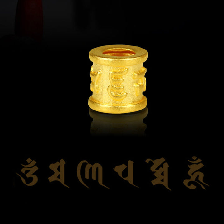Buddha Stones Tibet 999 Gold Om Mani Padme Hum Handgefertigtes achtfädiges Friedensknoten-Glücksarmband