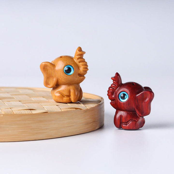 Buddha Stones, Sandelholz, kleines Blatt, rotes Sandelholz, grünes Sandelholz, glücklicher Mini-Elefant, geschnitzte Schutzdekoration