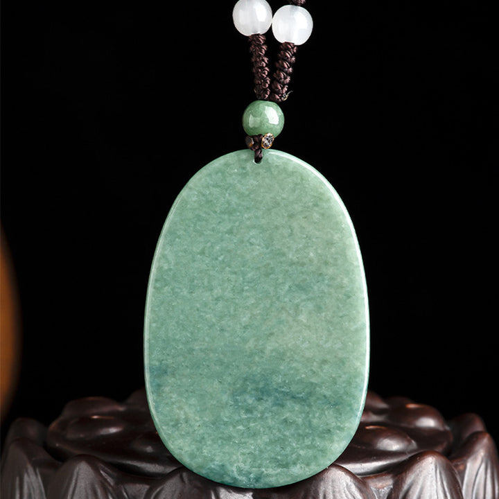 Buddha Stones Natürliche Jade Avalokitesvara Amulett Reichtum Halskette Anhänger