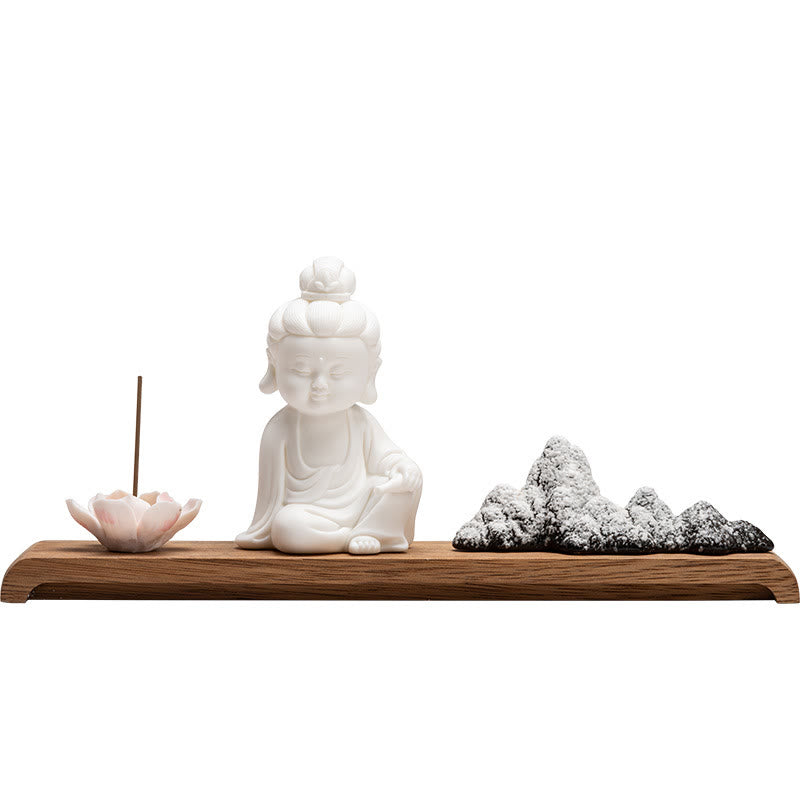 Buddha Stones, Lotusblume, Tathagata, Kwan Yin, Avalokitesvara, Ksitigarbha, Meditation, Keramikstab, Räuchergefäß, Dekoration