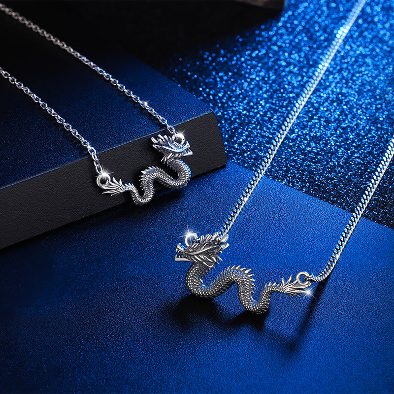❗❗❗Ein Blitzverkauf – Buddha Stones 925 Sterling Silber Jahr des Drachen Glücksverheißender Drache Schutzketten-Halskettenanhänger