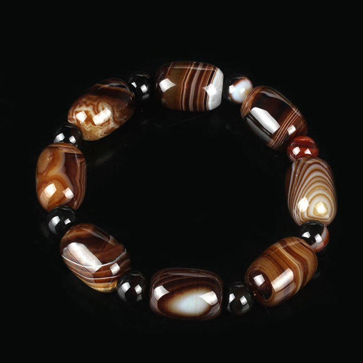 Buddha Stones Natürliches Sardonyx Courage Happiness Armband