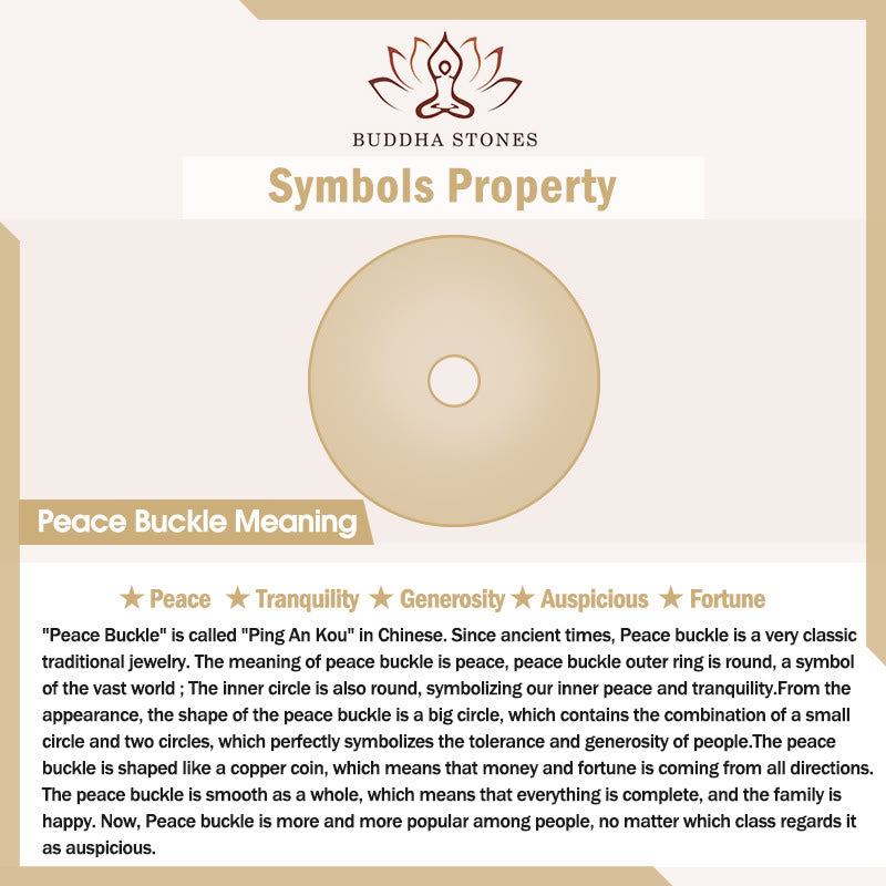 Buddha Stones Natürliches Jade-Erdbeerquarz-Perlen-Friedensschnallen-Wohlstandsarmband