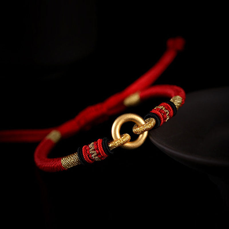 Buddha Stones FengShui Lucky Red String Couple Armband