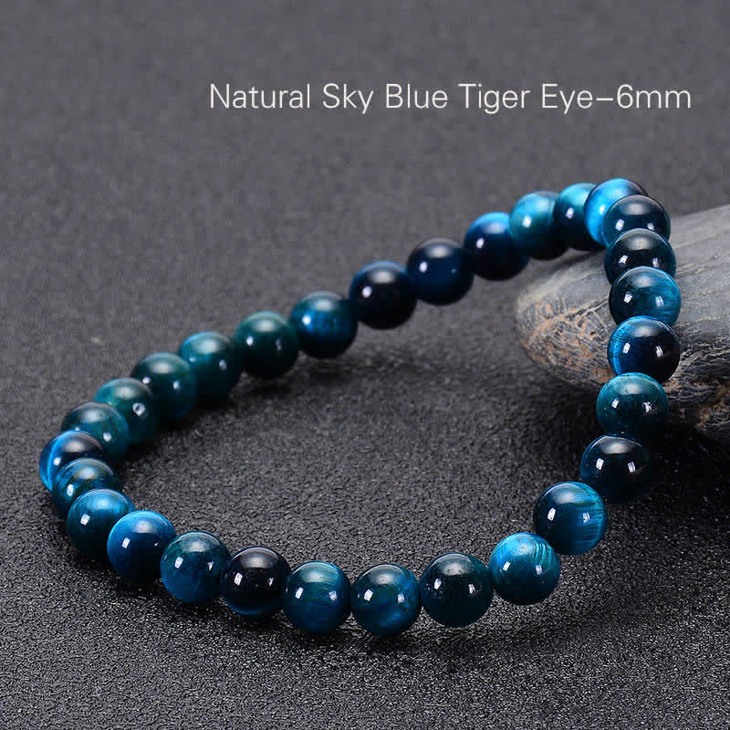 Buddha Stones Blaues Tiger-Augenschutz-Armband