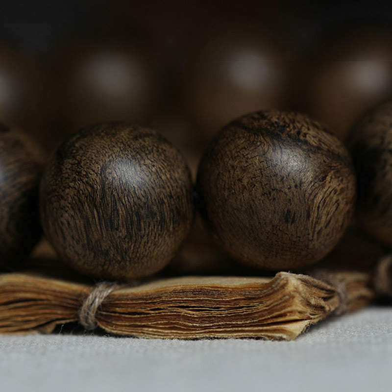 Buddha Stones Nine Points Sinking Water Vietnam Hoi An Agarwood Peace Strength Armband