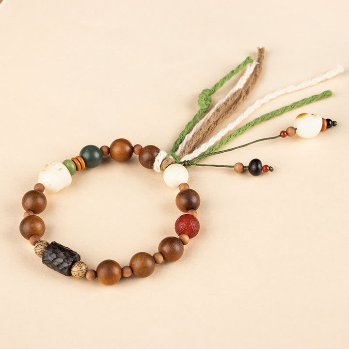 Buddha Stones, Blitzschlag, Holz, Bodhi-Samen, Katzenpfote, Kralle, Glücksverheißung, Schutz, Quastenarmband