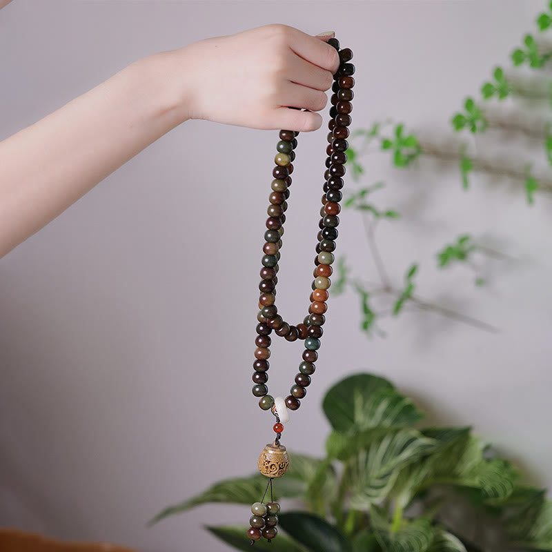 Buddha Stones, 108 Mala-Perlen, Dunhuang-Farbe, Bodhi-Samen-Dzi-Perle, halten böse Geister fern