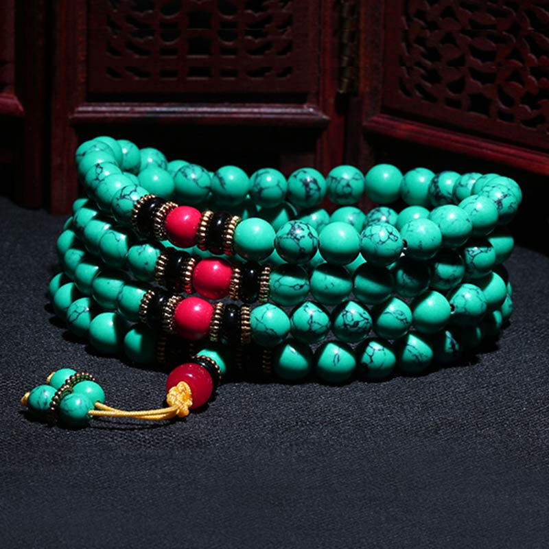 Buddha Stones Tibetisches Türkis-Heil-Mala-Armband