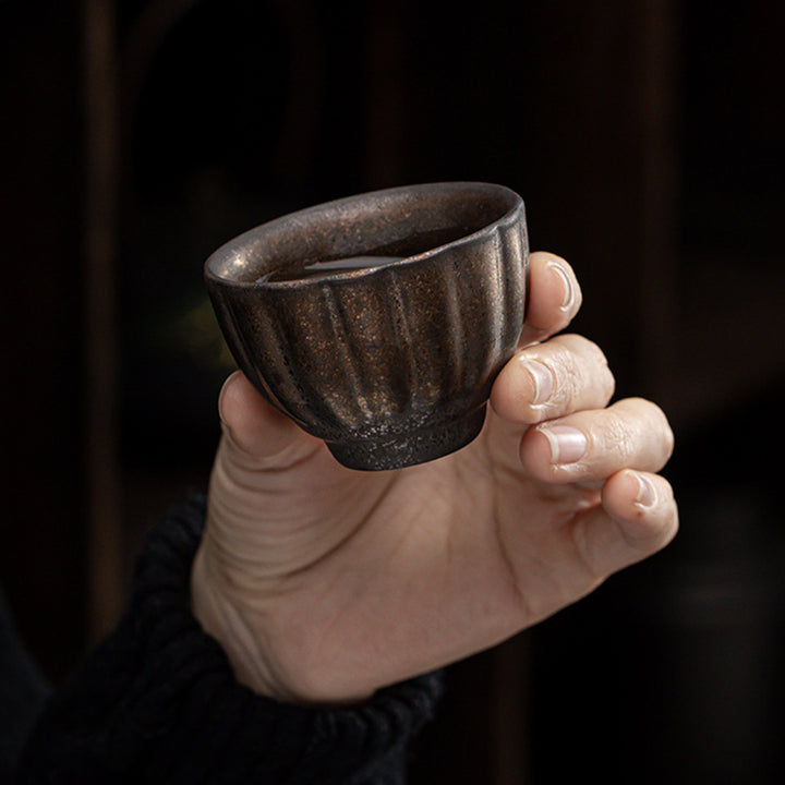 Buddha Stones, Lotus-Schote, Blatt, Blume, verheißungsvolle Wolken, Keramik-Teetasse, Kung-Fu-Teetasse