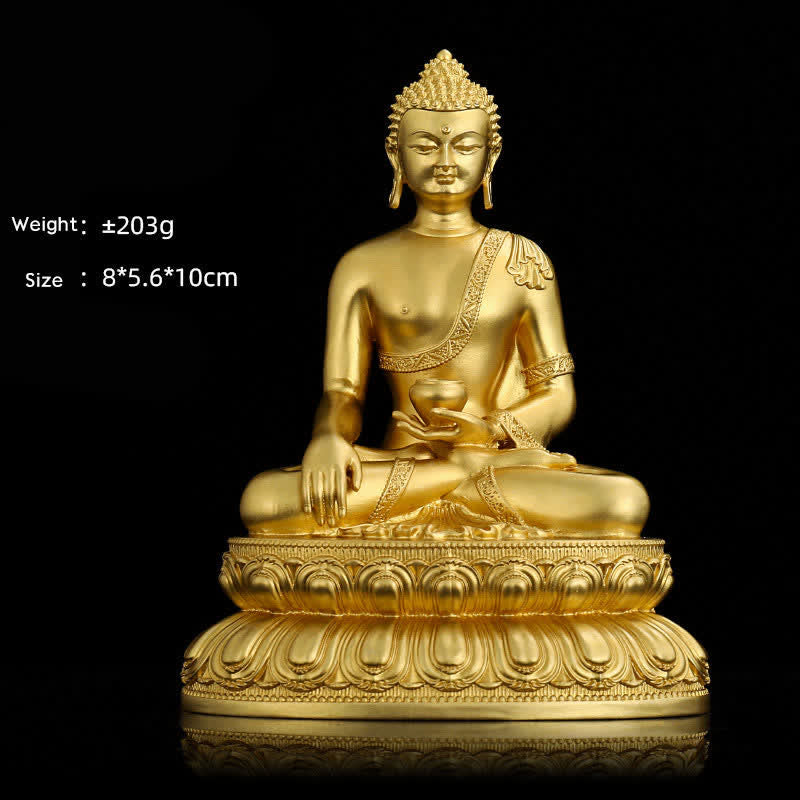 Shakyamuni Amitabha Medizin-Buddha-Figur, Gelassenheit, Kupferstatue, Heimdekoration
