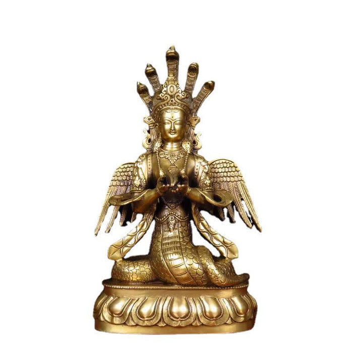 Bodhisattva Nuwa The Snake Fairy Schutz Kupfer Statue Dekoration