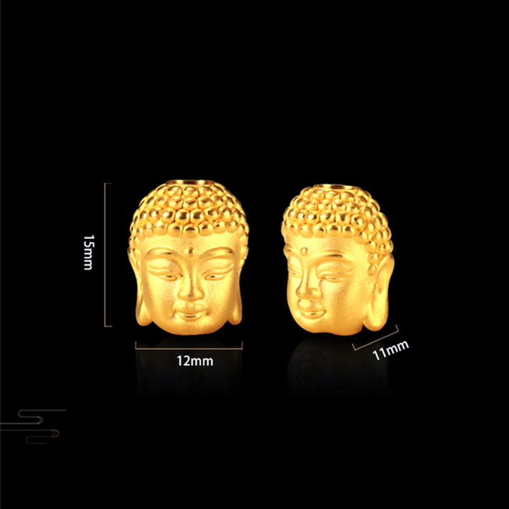 Buddha Stones 999 Gold Buddha Kopf Mitgefühl Handgefertigtes Seilarmband