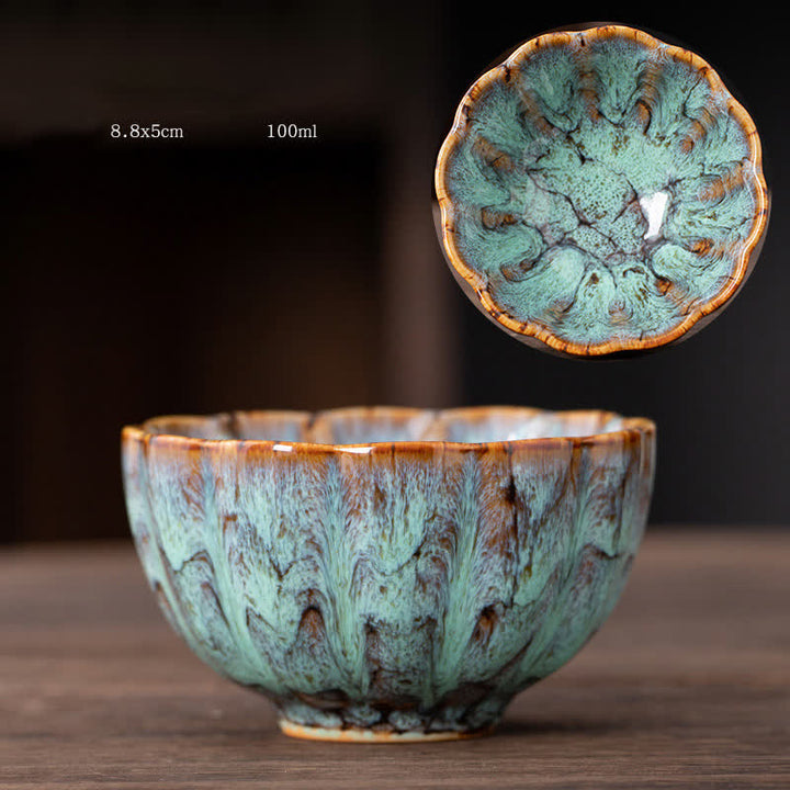 Buddha Stones, Pfirsichblüten-Muster, Keramik-Teetasse, Blumen-Teetassen