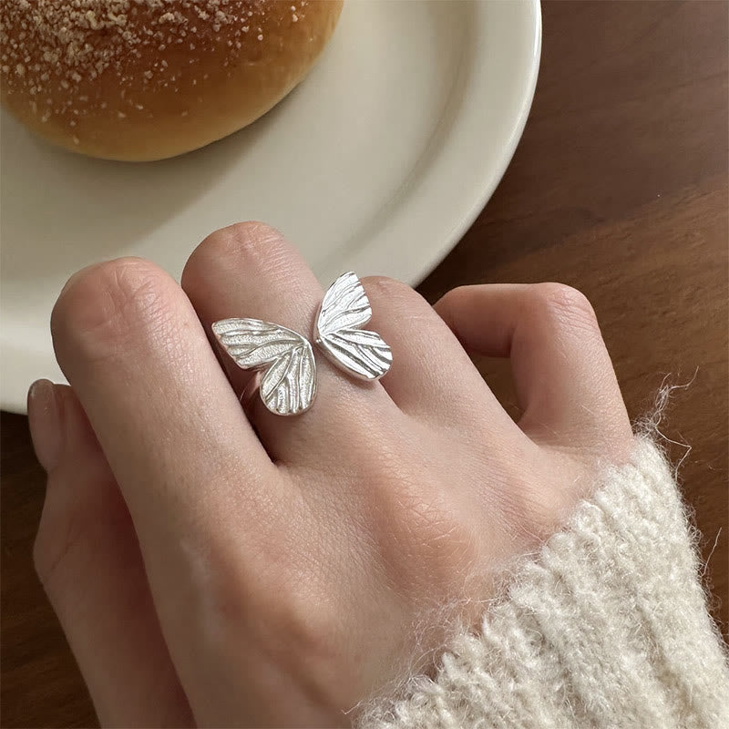 Buddha Stones 925 Sterling Silber Schmetterling Liebe Freiheit Ring