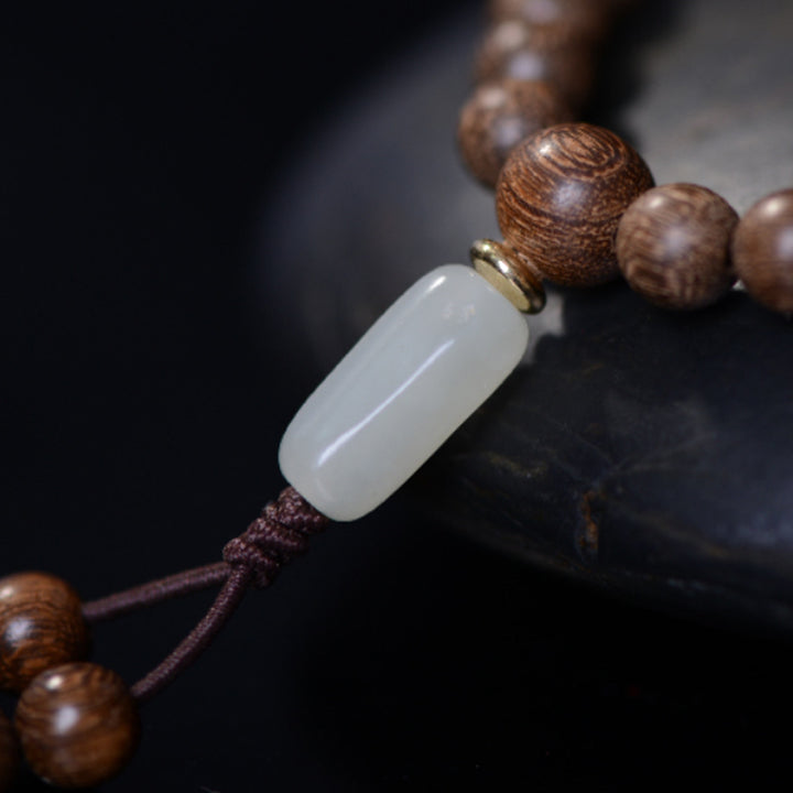 Buddha Stones 108 Mala Perlen Rosenholz Jade Calm Armband