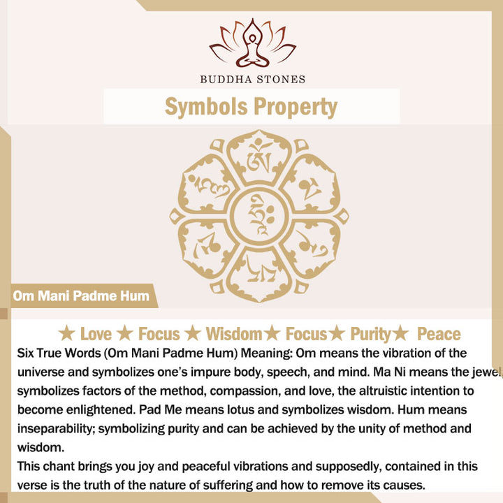 Buddha Stones, tibetisches Om Mani Padme Hum, geschnitztes Amulett, Kreativitätsarmband